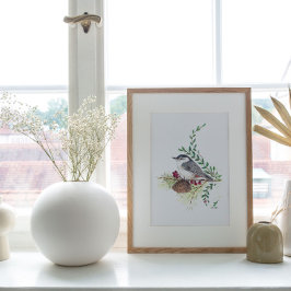 Nuthatch Bird Art Print Poster