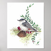 Nuthatch Bird Art Print Poster (Vorne)