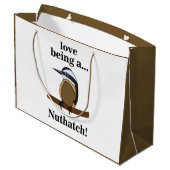 Nuthatch Bird Backyard Birder Birdwatcher Große Geschenktüte (Rückseite Schrägansicht)