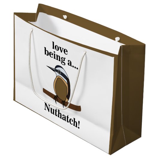 Nuthatch Bird Backyard Birder Birdwatcher Große Geschenktüte (Vorderseite Schrägansicht)