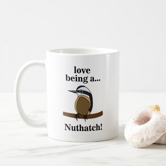 Nuthatch Bird Backyard Birder Birdwatcher Kaffeetasse (Mit Donut)