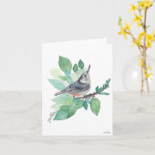Nuthatch Bird Card Karte (Gelbe Blume)