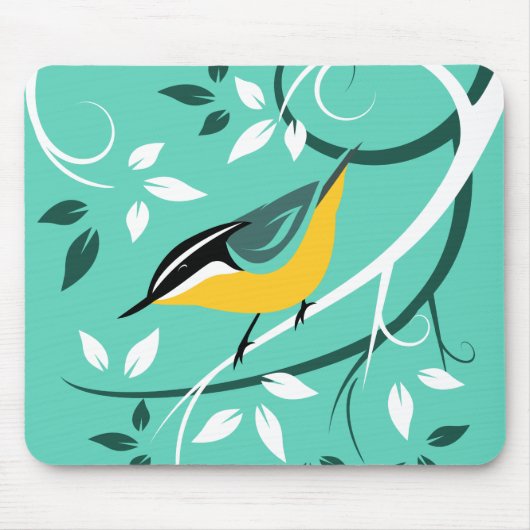 Nuthatch Bird in Tree Mousepad (Vorne)