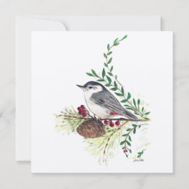 Nuthatch Bird Painting Karte