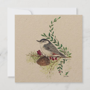 Nuthatch Bird Painting Karte