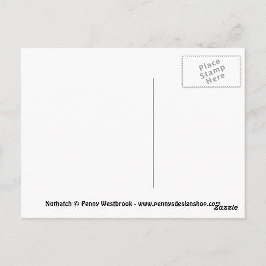 Nuthatch Bird Postcard Postkarte (Rückseite)