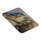 Nuthatch Bird und Sunflower Seeds Kunst, Dichtung Magnet (Rechte Seite)