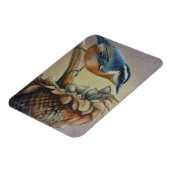 Nuthatch Bird und Sunflower Seeds Kunst, Dichtung Magnet (Linke Seite)