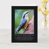 Nuthatch Birthday Grußkarte Karte (Gelbe Blume)