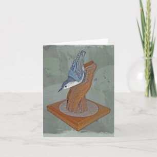 Nuthatch-Holzschnitzereikarte Karte