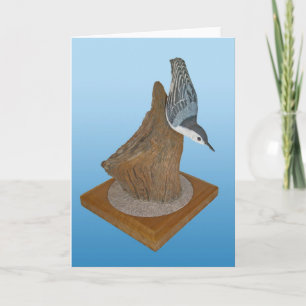Nuthatch-Holzschnitzereikarte Karte