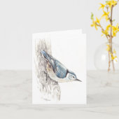 Nuthatch Karte (Gelbe Blume)