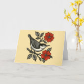 Nuthatch Karte (Gelbe Blume)