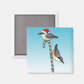Nuthatch Santa Magnet (Vorderseite/Rückseite)