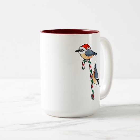Nuthatch Santa Zweifarbige Tasse (VorderseiteRechts)