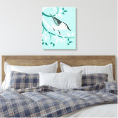 Nuthatch Stylized Bird Design Leinwanddruck (Insitu (Schlafzimmer))