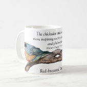 Nuthatch Thoreau Poesie Weiße Tasse (Vorderseite Links)