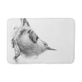 Nuthatch, White Bird Fotografie Badematte (Vorderseite)