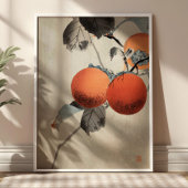 Nuthatcher atop Persimmons by Ohara Koson Japanese Poster