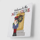 Nuthouse Christmas Wall Clock Quadratische Wanduhr (Winkel)