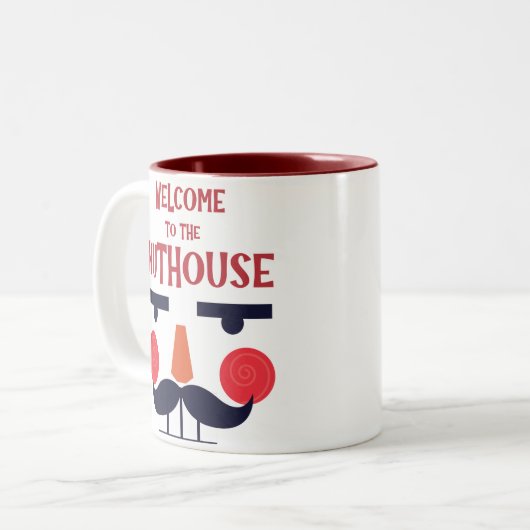 Nuthouse Funny Christmas Holiday Kleine Geschenk Zweifarbige Tasse (Vorderseite Links)