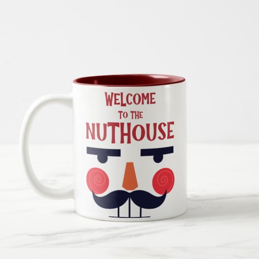 Nuthouse Funny Christmas Holiday Kleine Geschenk Zweifarbige Tasse (Links)