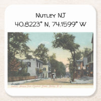Nutley NJ Map Koordinates 1906 Vintag Style