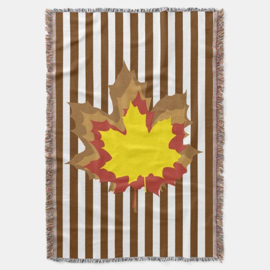 Nutmeg Autumnal Streifen mit Blätter Decke (Vorderseite Vertikal)