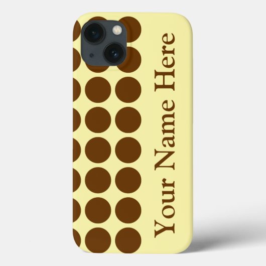 Nutmeg Cream Neutral Dots mit Namen Case-Mate iPhone Hülle (Rückseite)