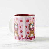 Nutmeg der Hund Ich bin kein Morgenmensch! Zweifarbige Tasse (Vorderseite Links)