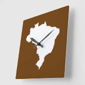 Nutmeg Festive Brasilien in Emporio Moffa Quadratische Wanduhr (Winkel)