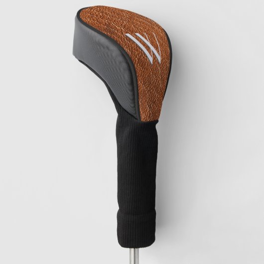 Nutmeg Leather Golf Headcover (angewinkelt)