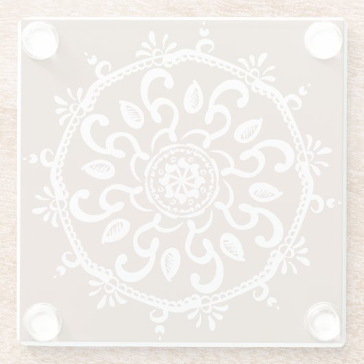 Nutmeg Mandala Glasuntersetzer (Rückseite)