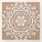 Nutmeg Mandala Glasuntersetzer (Vorderseite)