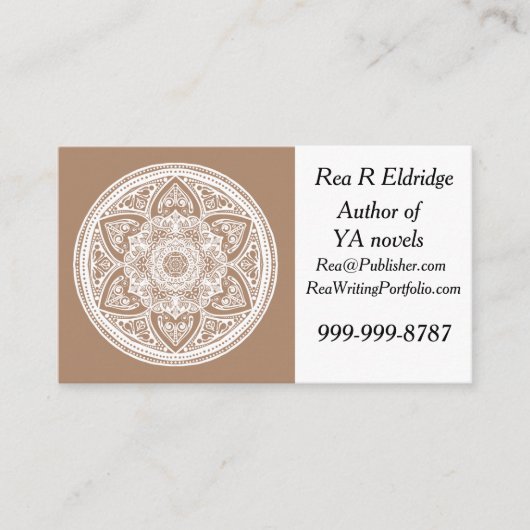 Nutmeg Mandala Visitenkarte (Vorderseite)