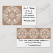 Nutmeg Mandala Visitenkarte (Vorne/Hinten)