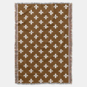 Nutmeg Neutral Fleur de Lys Decke (Vorderseite Vertikal)