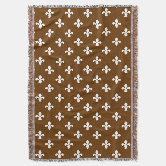 Nutmeg Neutral Fleur de Lys Decke (Vorderseite Vertikal)