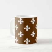 Nutmeg Neutral Fleur de Lys Kaffeetasse (Vorderseite Links)