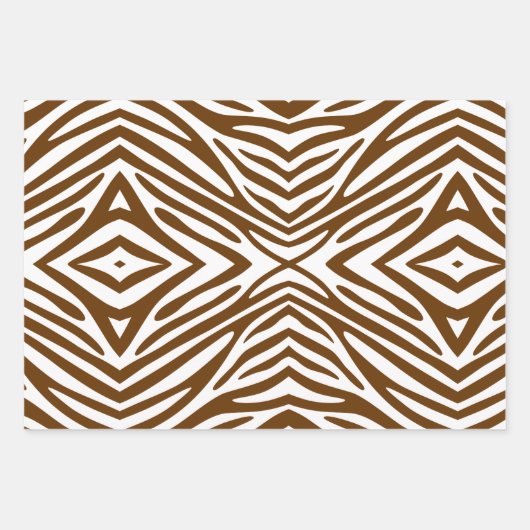 Nutmeg Neutral Zebra Geschenkpapier Set (Vorderseite 3)