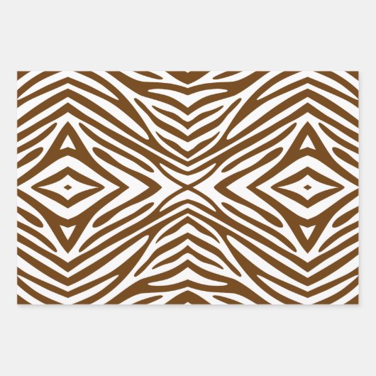 Nutmeg Neutral Zebra Geschenkpapier Set (Vorderseite)