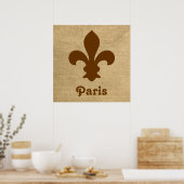 Nutmeg Parisian Moods Fleur de Lys Poster (Küche)