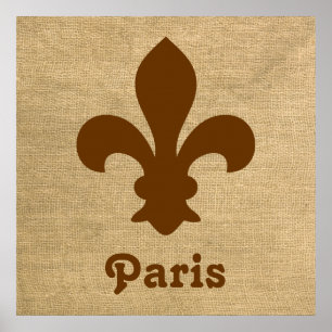 Nutmeg Parisian Moods Fleur de Lys Poster
