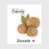 Nutmeg Spice Jar Sticker (Blatt)