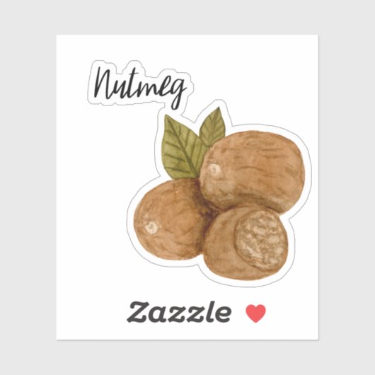 Nutmeg Spice Jar Sticker (Blatt)