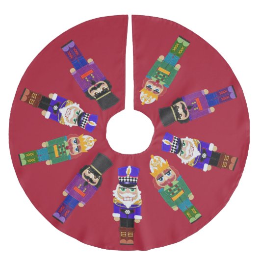 Nutracker fühlten sich mit Stich Polyester Weihnachtsbaumdecke (Vorderseite)