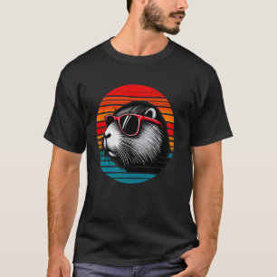 Nutria Retro Vintag Sunset Animal Sunglasses 70er T-Shirt