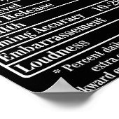 Nutrion Facts Fart Machine Dad Jokes Funny Farting Poster (Ecke)