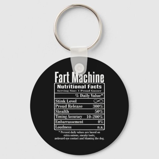 Nutrion Facts Fart Machine Dad Jokes Funny Farting Schlüsselanhänger (Vorderseite)