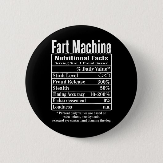 Nutrion Facts Furz Vater Jokes Funny Farting Button (Vorderseite)